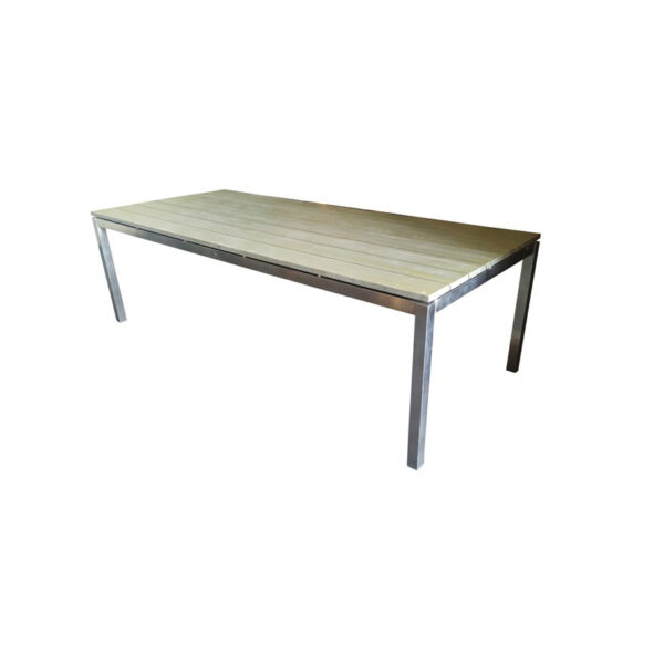 meja makan kaki stainless steel