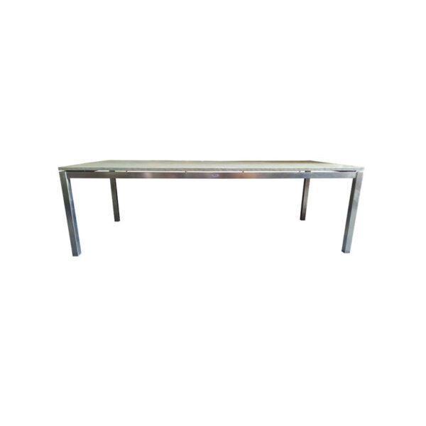 meja makan kaki stainless steel
